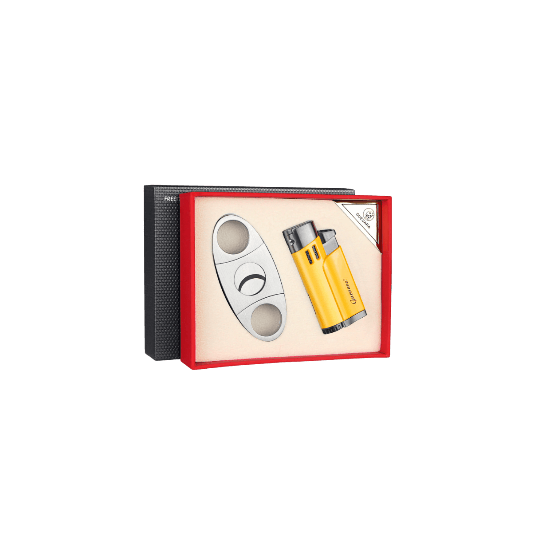 4 Jet Flame Lighter and Straight Cutter Set